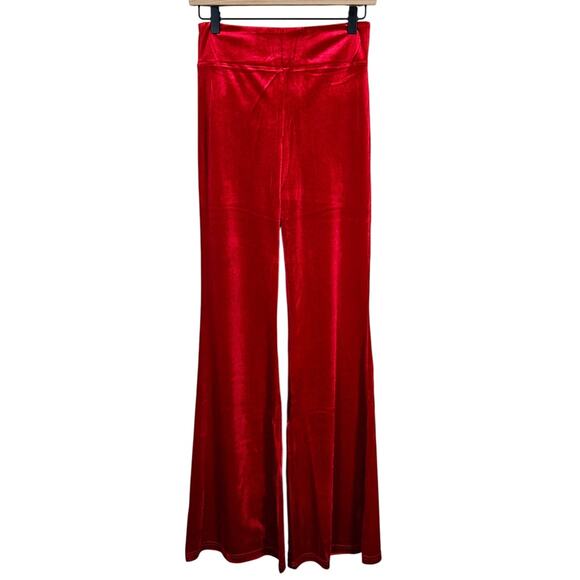 Modcloth High Waist Super Flare Pants Red Women's Size Small Holiday Party NWT - Picture 2 of 8